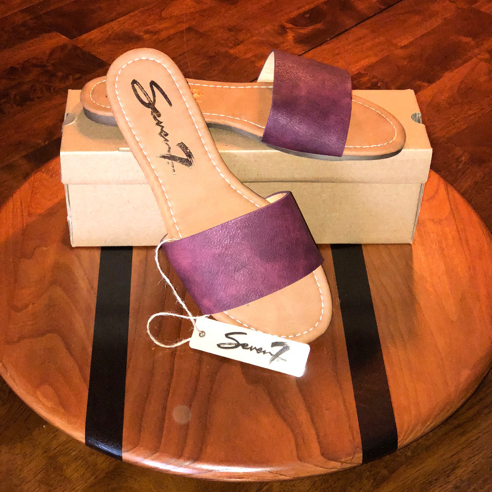 Wine Faux Leather Sandals